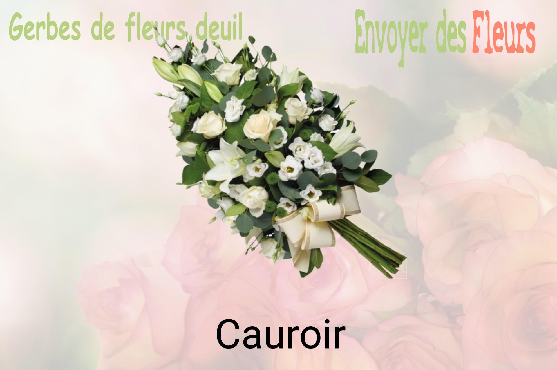 Gerbe de fleurs de deuil livrée à Cauroir